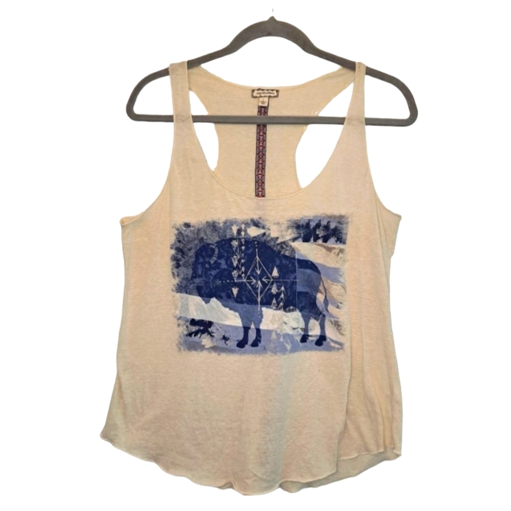Eyeshadow BoHo Buffalo Print Graphic Tank Top Size Large